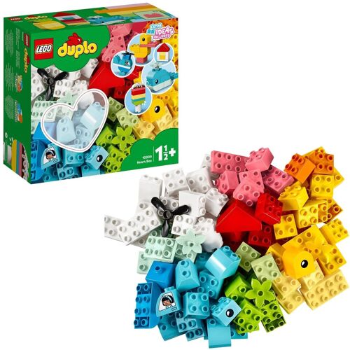 LEGO Duplo Set mit bunten Bausteinen und Verpackung für Kinder ab 1 Jahr.