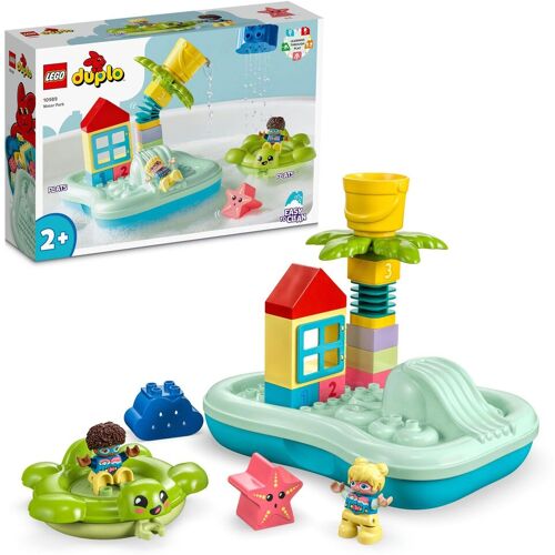 LEGO Duplo Wasserspiel-Set mit verschiedenen bunten Bausteinen und Figuren.