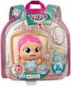 Transparenter Rucksack mit rosa und blauer Puppe in spezieller Verpackung