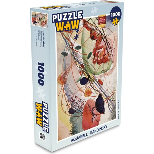 Puzzleverpackung mit abstraktem Aquarellmotiv, inspiriert von Kandinsky, enthält 1000 Teile. Puzzleverpackung mit abstraktem Aquarellmotiv, inspiriert von Kandinsky, enthält 1000 Teile.