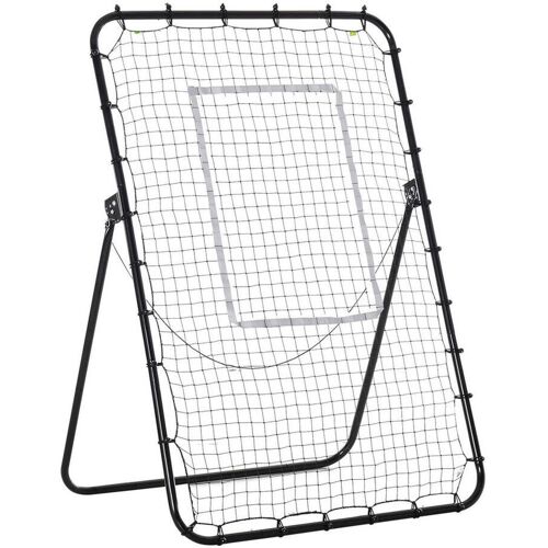 Schwarzer Rebounder mit Netz und stabilem Rahmen. Schwarzer Rebounder mit Netz und stabilem Rahmen.