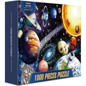Puzzlebox mit Sonnensystem und Planetenillustrationen, 1000 Teile